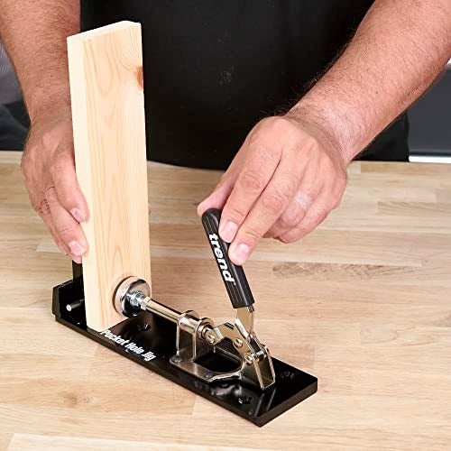 Trend Pocket Hole Jig Kit with Dual Column Jig, Face Clamp, HSS Drill Bit & Depth Setting Collar, 2 Square Bit Drives & 100 Pocket Hole Screws, PH/JIG - Image 3