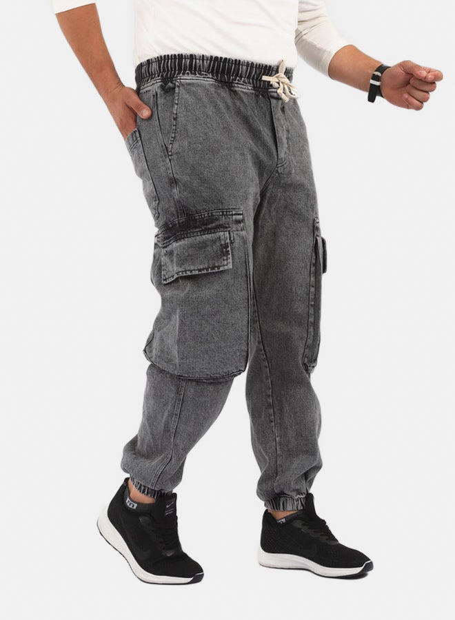 EGY WEAR Men's gray Sarouel Jeans - Image 1