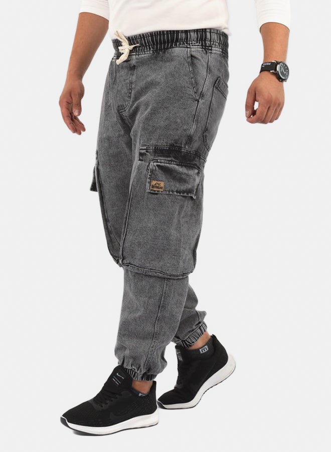 EGY WEAR Men's gray Sarouel Jeans - Image 4