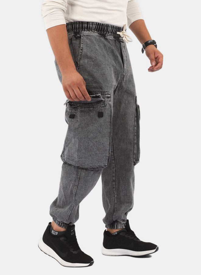 EGY WEAR Men's gray Sarouel Jeans - Image 2