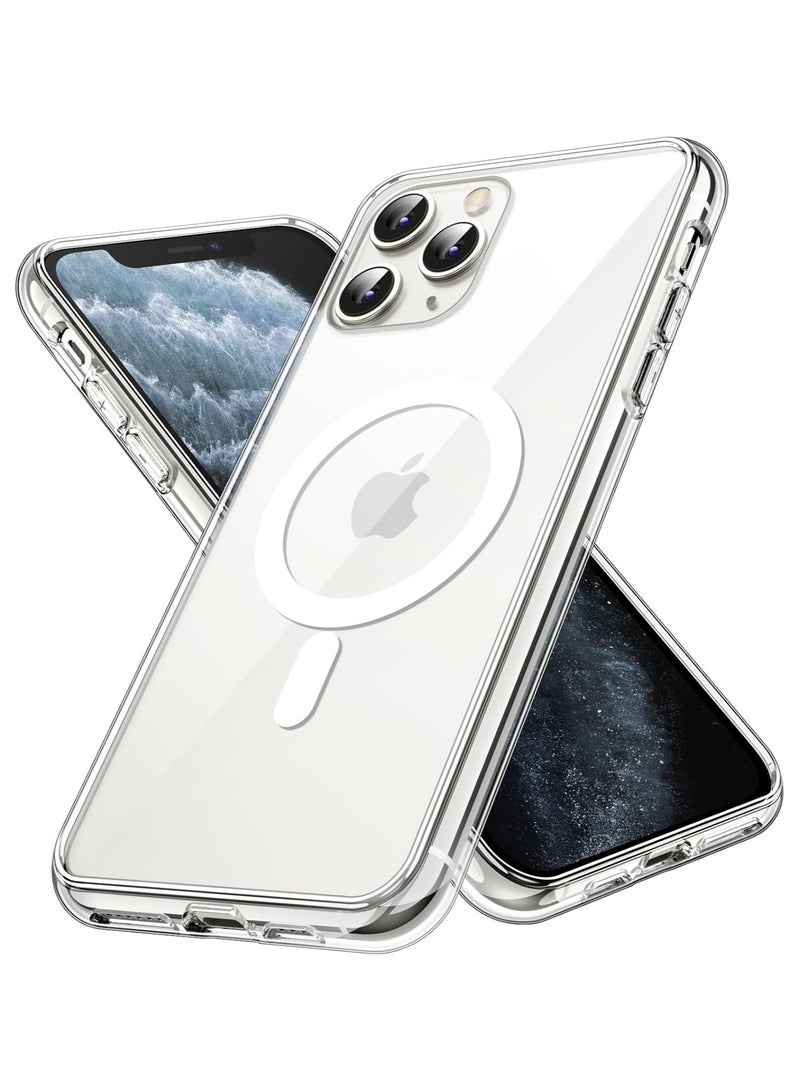 Beauenty Magnetic Case for iPhone 12 Pro Max 6.7 inch Compatible with Wireless Charging MagSafe Anti-Scratch Shock Absorption Cover Transparent TPU PC - Image 1