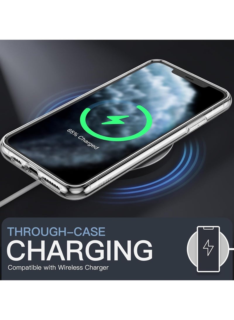 Beauenty Magnetic Case for iPhone 12 Pro Max 6.7 inch Compatible with Wireless Charging MagSafe Anti-Scratch Shock Absorption Cover Transparent TPU PC - Image 2