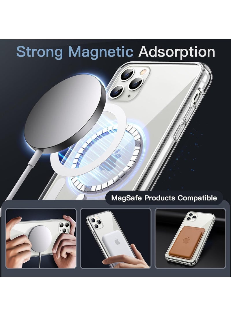 Beauenty Magnetic Case for iPhone 12 Pro Max 6.7 inch Compatible with Wireless Charging MagSafe Anti-Scratch Shock Absorption Cover Transparent TPU PC - Image 3