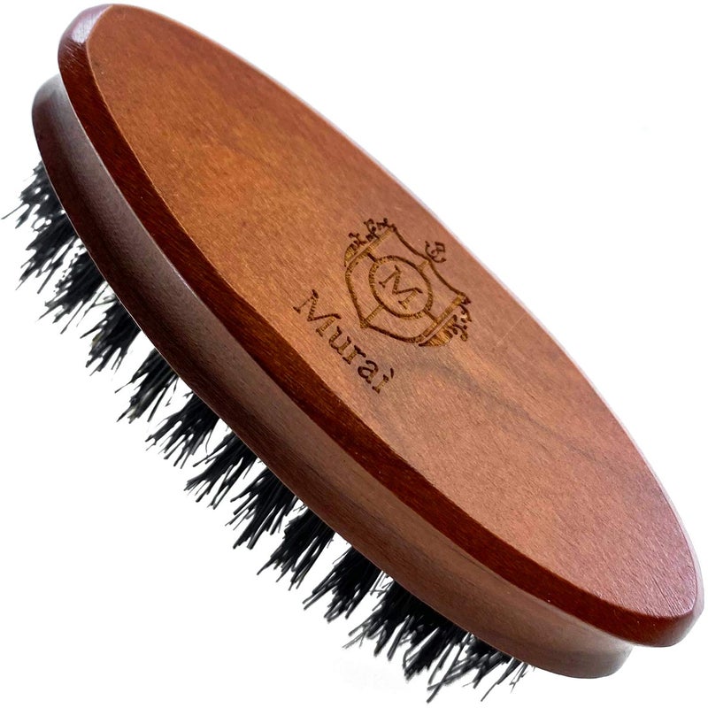 Murai by Giorgio GM4F Firm Boar Bristle Beard Brush  Travel Brush for Beard Care from the Murai Beard Kit for Men  The Refined Boar Bristle Brush for Mens Skin Care and Mens Grooming