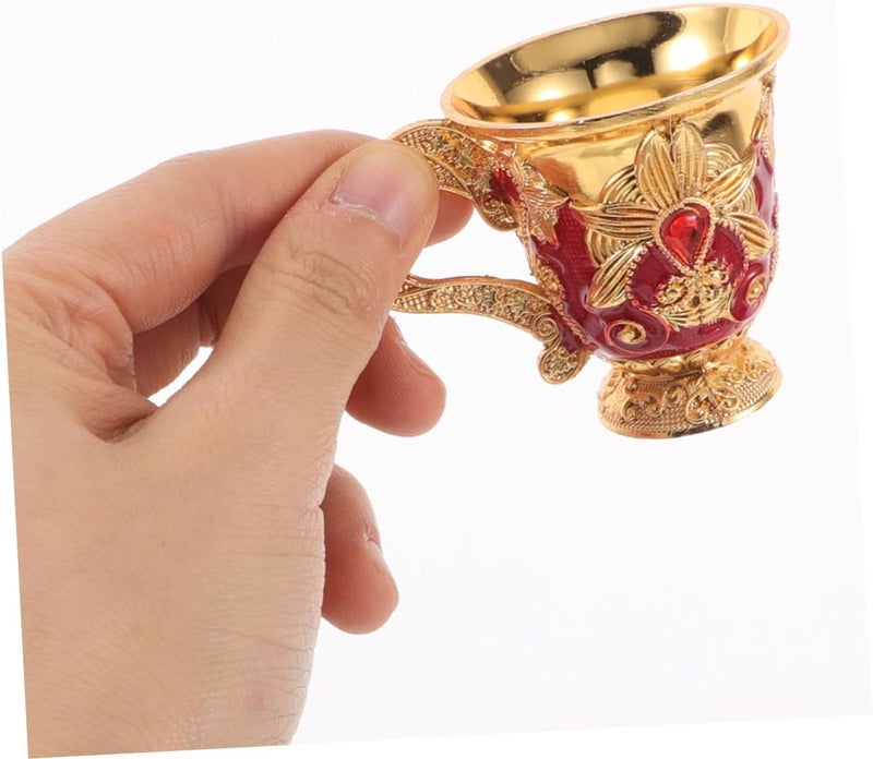2pcs Vintage Embossed Chalice Goblet Zinc Alloy Wine Cup Retro Bar Banquet Drinkware for Home Office Party Decorations - Image 4