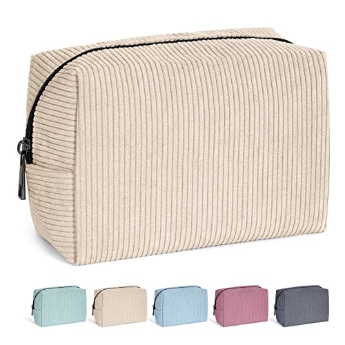 MAANGE Cosmetic Bags for Women Small Makeup Bag for Purse Corduroy Makeup Pouch Travel Makeup Bag with Metal Zipper Make Up Bag for Travelling - Image 1