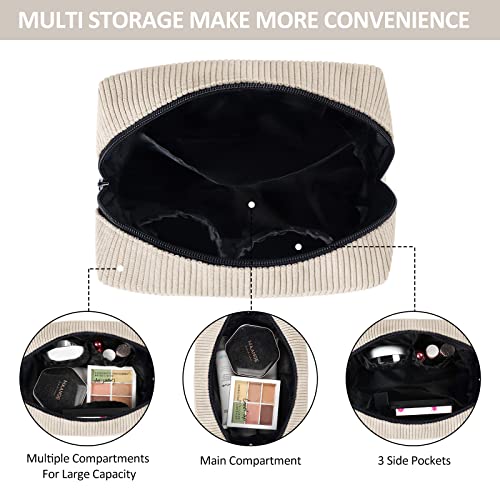 MAANGE Cosmetic Bags for Women Small Makeup Bag for Purse Corduroy Makeup Pouch Travel Makeup Bag with Metal Zipper Make Up Bag for Travelling - Image 3