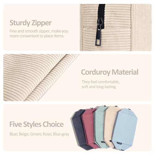 MAANGE Cosmetic Bags for Women Small Makeup Bag for Purse Corduroy Makeup Pouch Travel Makeup Bag with Metal Zipper Make Up Bag for Travelling - Image 4