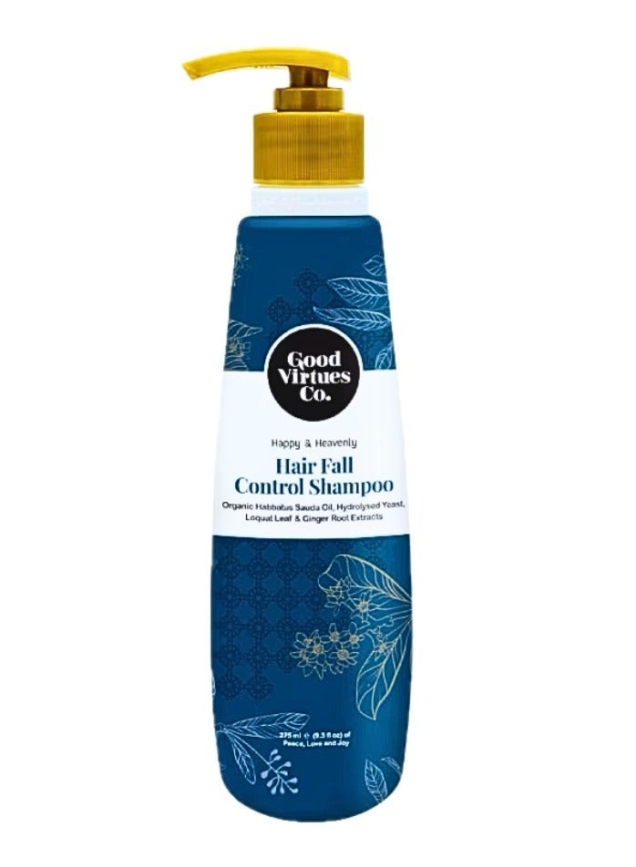 Good Virtues Co. 2 Piece Hair Fall Control Shampoo Organic Habbatus Sauda Oil, Red Clover, Loquat Leaf & Ginger Root Extracts 275ml - Image 2