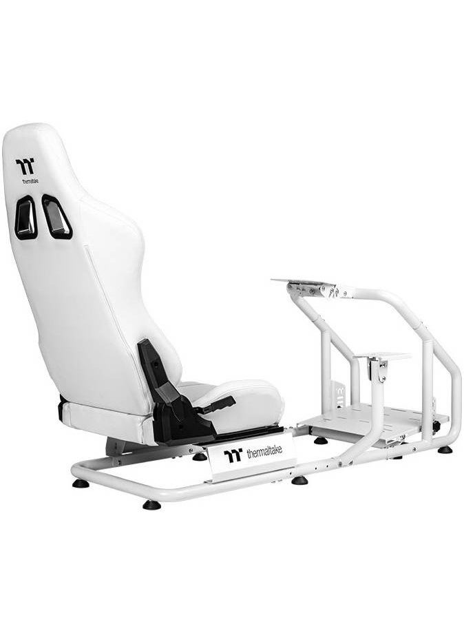 Thermaltake GR300 Racing Simulator Cockpit, Adjustable PVC Racing Seat, Reinforced Steel & Aluminum Frame, Up to 100 kg Load Capacity, Tiltable Steering Wheel & Pedal Mounts (Wheel + Pedal Tilt: +25° to -35°, 0°/15°/27°), Compatible with Logitech/Thrustmaster/Fanatec, Cable Management, White | GSC-R30-CPASWH-01 - Image 2