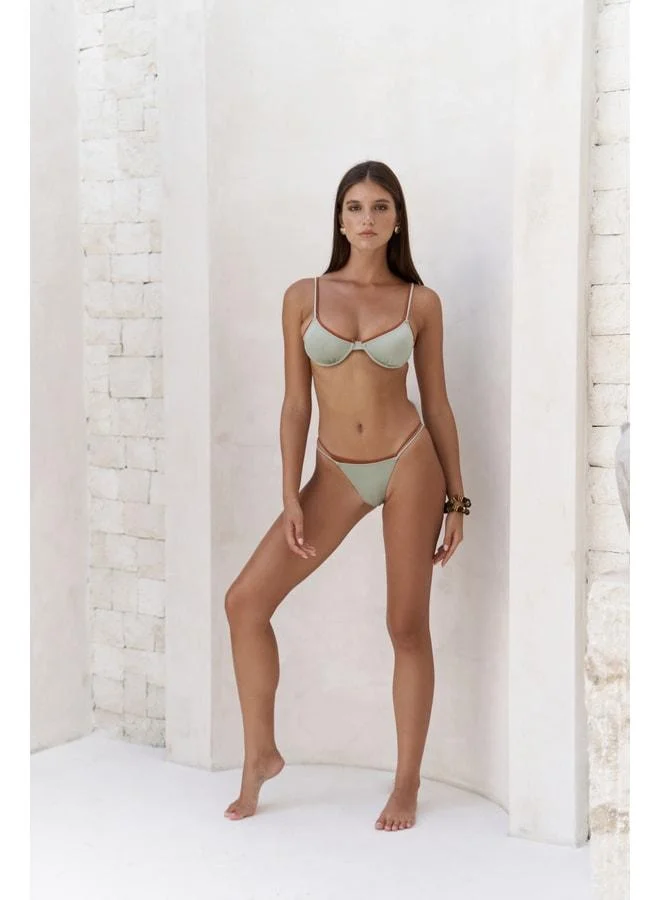 Dharma Color Block Green Bikini Bottom.