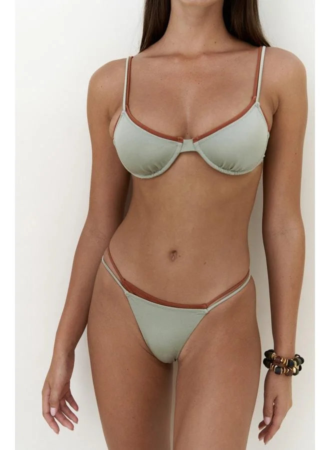 Bohemai  Dharma Color Block Green Bikini Bottom. for Women | Best Price UAE