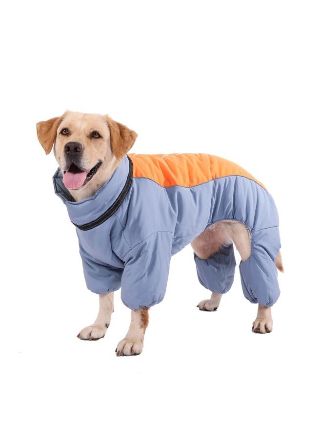 LOVINFURBABY Fullbody Thick Winter Coat for Dog, Reflective Windproof Fleece Lined Dog Snowsuit, Zip Up Waterproof Dog Jacket with Harness, HazeBlue,20 - Image 1