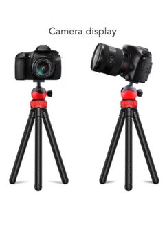 JAJEEK Camera Stand for Smartphones & Cameras | Multi-Angle Shooting Tripod with 360° Rotation | Flexible Mini Octopus Spider Tripod Stand | Portable & Lightweight Travel Vlogging Holder | Anti-Slip Rubber Feet | Black/Red | Universal Mount Compatible  - Image 1
