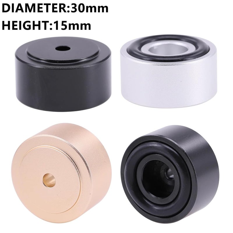 4PCS 30 * 15mm Aluminum Amplifier Feet Shock Absorber HiFi Amplifier Rubber Feet Turntable Feet Audio Speaker Isolation Feet Pad(Black 30X15) - Image 2