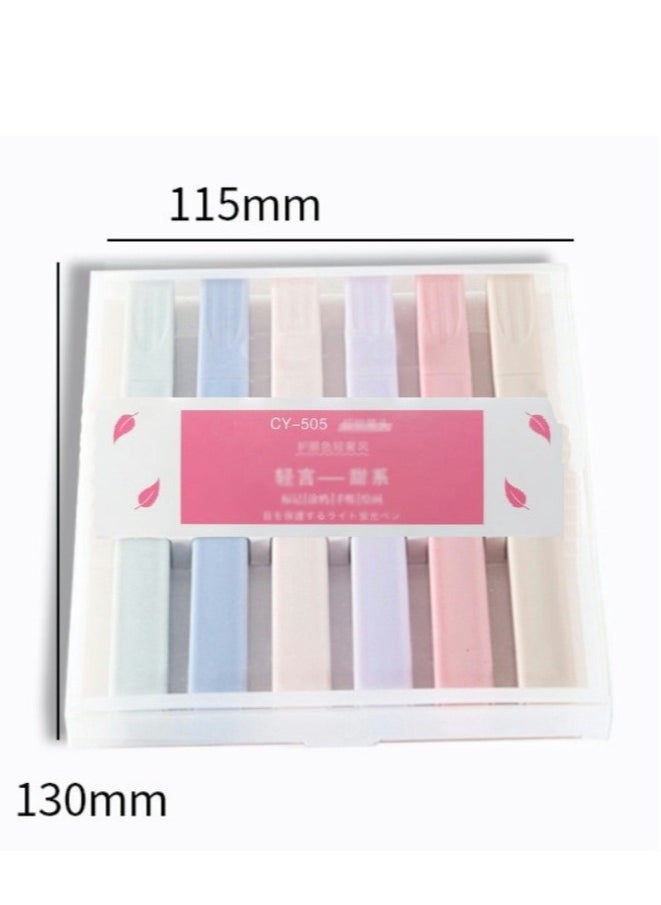 6 Pieces Highlighter Pen Set Creative Student Graffiti Highlighter Multicolor