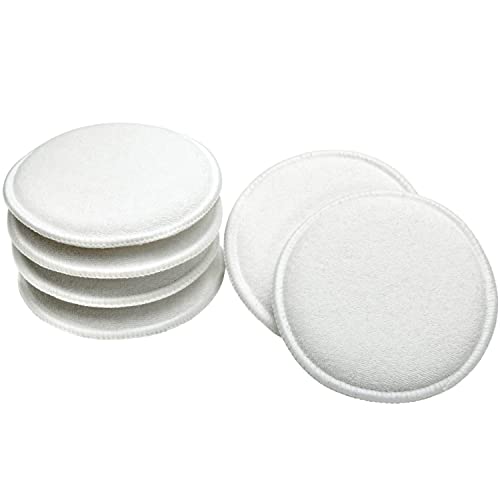 Viking Car Care 986017 Cotton Terry Wax Applicator Pads - 5 Inch Diameter, White, 6 Pack - Image 1