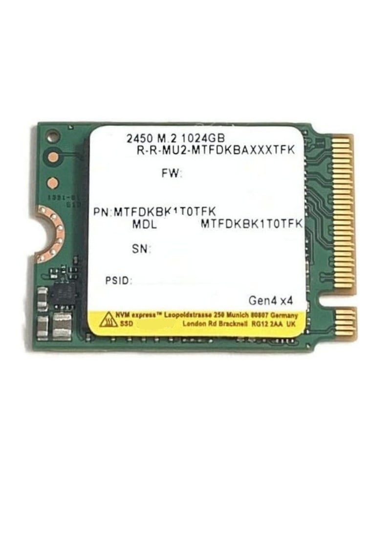 قرص SSD بسعة 1 تيرابايت M.2 2230 – سرعة عالية PCIe 4.0 متوافق مع بلايستيشن 5، اللابتوبات، ستيم ديك، وسيرفيس - Image 1