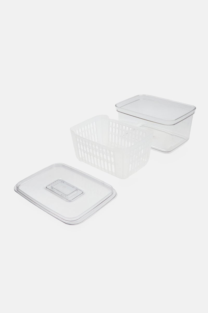 Alta Produce Keeper With Drain Basket And Vented Set, Transparent - Image 3