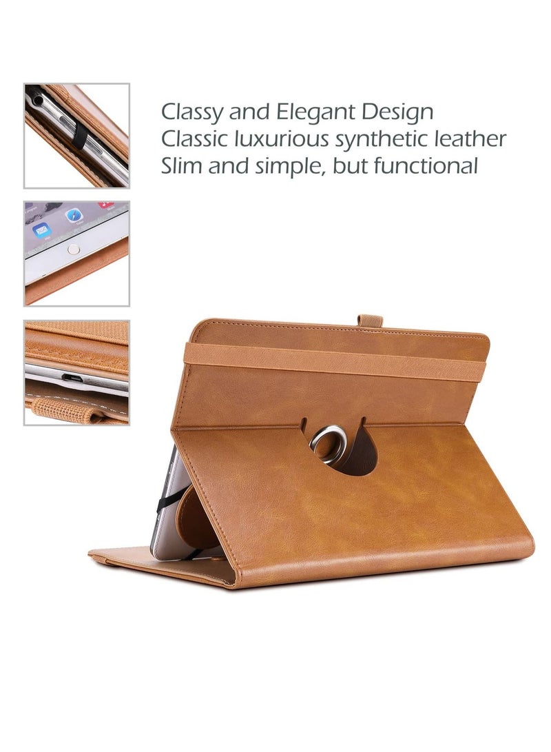 Procases 9"-10.1" Universal Tablet Case  Protective Cover Stand Folio Case for 9 10 10.1 Inch Android Touchscreen Tablet, with 360 Degree Rotatable Kickstand and Multiple Viewing Angles -Brown - Image 5
