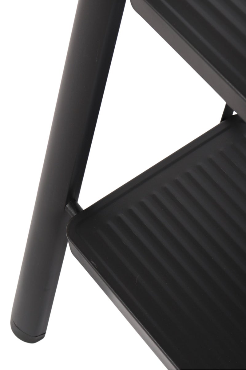 HOMEVEO Folding metal ladder with wide, non-slip steps (2 steps) - safe and sturdy design for easy access to high places.  - Image 3