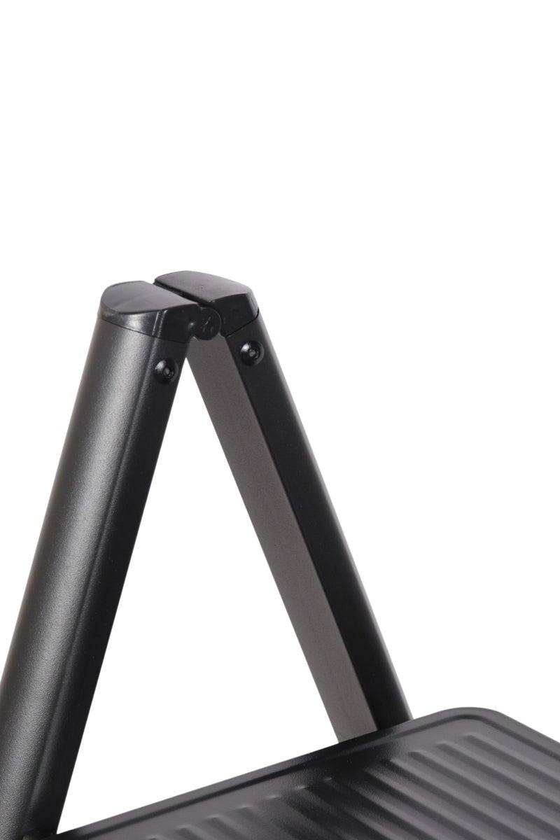 HOMEVEO Folding metal ladder with wide, non-slip steps (2 steps) - safe and sturdy design for easy access to high places.  - Image 4