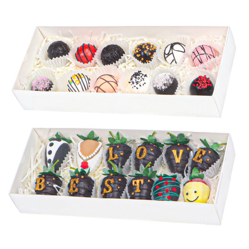 TEMLQPACK 20Pack 12x 4.8 x 2Inches Clear Chocolate Covered Strawberries Boxes for 12 Cookies Boxes Charcuterie Boxes Bakery Boxes Cakesickle Gift Boxes for Christmas Valentine's Mother's Day - Image 1