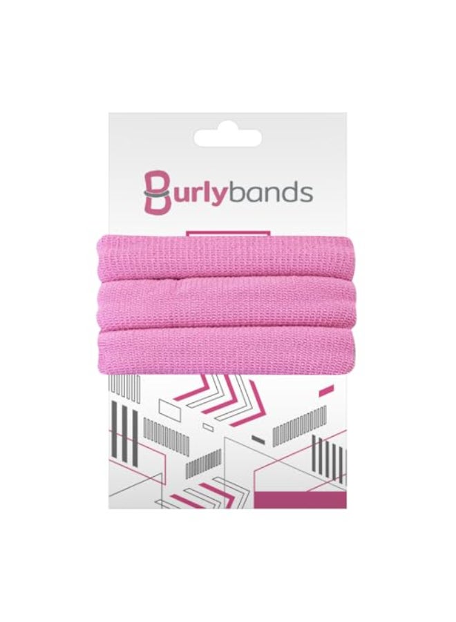 Burlybands Large Hair Ties for Thick Heavy or Curly Hair NonSlip NonDamage Seamless Womens Ponytail Scrunchies Pink 3 Pcs - Image 1