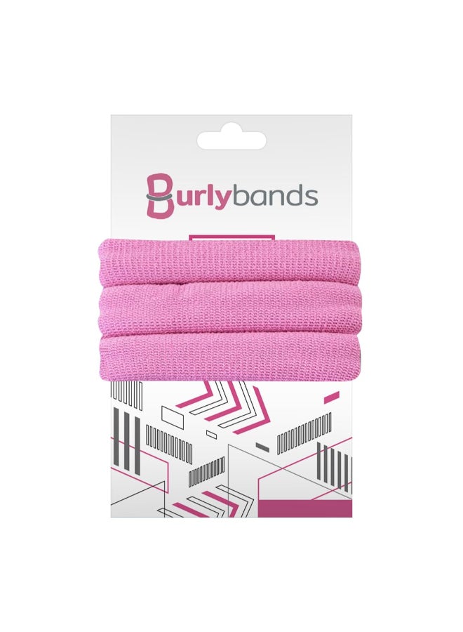 Burlybands Large Hair Ties for Thick Heavy or Curly Hair NonSlip NonDamage Seamless Womens Ponytail Scrunchies Pink 3 Pcs - Image 2