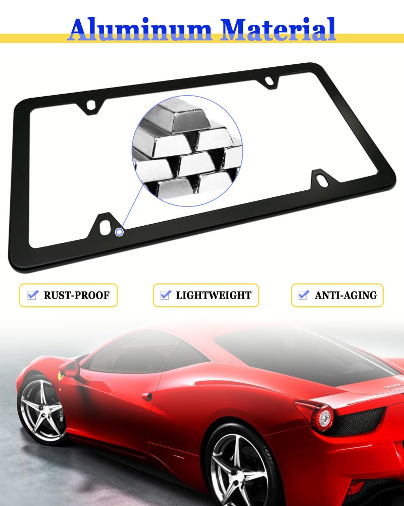 BGGTMO Magnetic License Plate Holder, 4 Pack Strong Neodymium Magnet Mount with Rubber Coating, with Black Aluminum Frame Screws for Metal Car Bumper, for Dealer No Drill Temporary Plate - Image 5