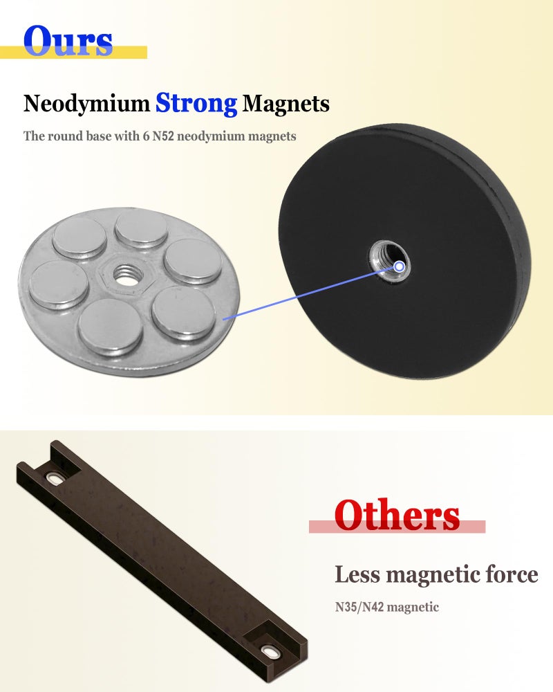 BGGTMO Magnetic License Plate Holder, 4 Pack Strong Neodymium Magnet Mount with Rubber Coating, with Black Aluminum Frame Screws for Metal Car Bumper, for Dealer No Drill Temporary Plate - Image 4