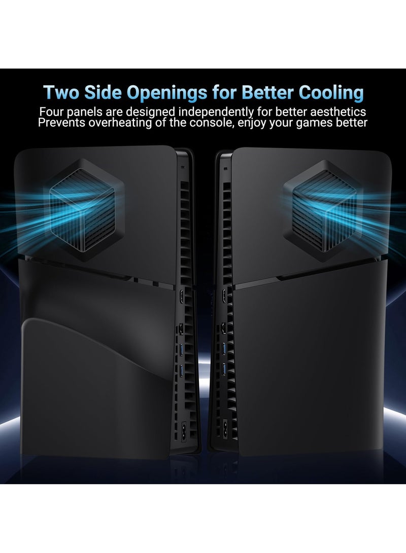 Green Tiger PS5 Slim Cover Plates Compatible with Playstation 5 Slim Console Disc Edition, PS5 Slim Accessories Faceplate with Cooling Vents Shockproof Replacement Protective Custom Shell Skin (Black) - Image 3