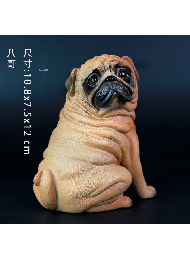 NIBEMINENT Children's Solid Realistic Pug Dog Figurine Toy