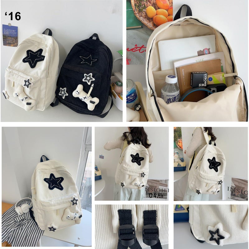 Goylmc Cute Backpack, Double Shoulder Bag, Laptop Backpack for 15.6â€ with Large Capacity Adjustable Straps (Black) - Image 5