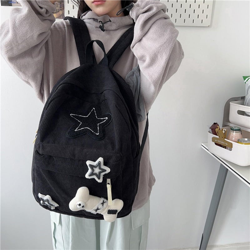 Goylmc Cute Backpack, Double Shoulder Bag, Laptop Backpack for 15.6â€ with Large Capacity Adjustable Straps (Black) - Image 2