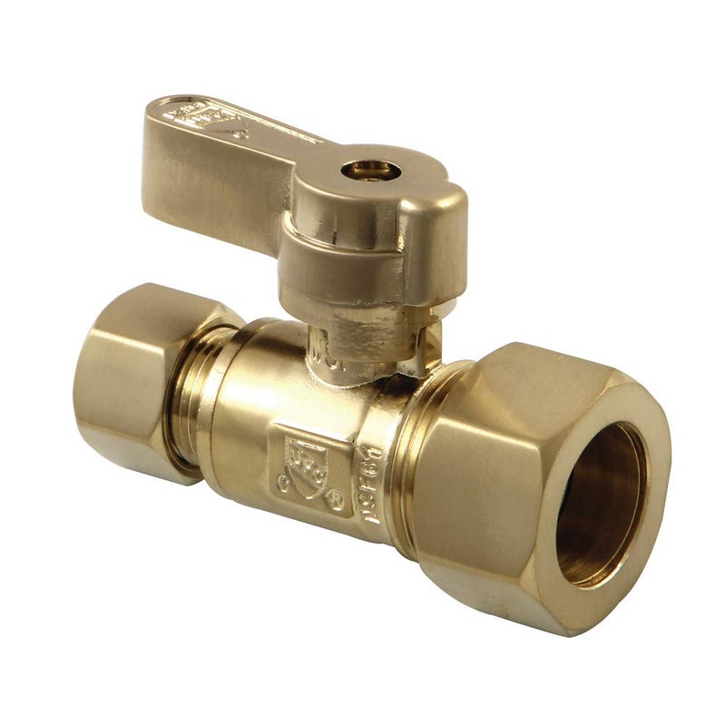 Kingston Brass KF5335BB 58 OD x 38 OD Comp Straight Stop Valve Brushed Brass - Image 2