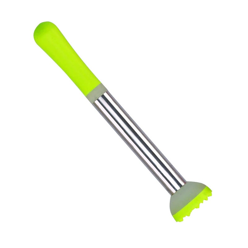 Cuisinox Professional Stainless Steel Cocktail Muddler with Rubber Handle Green 85