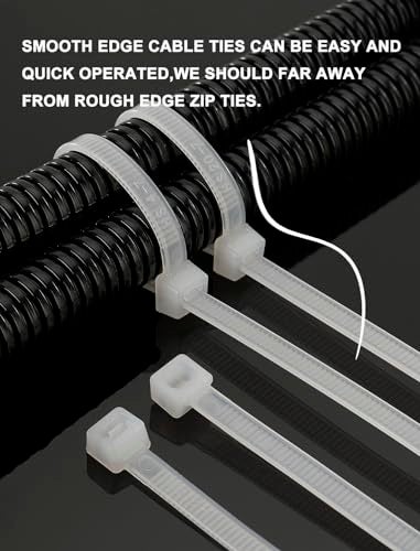 HS Durable Plastic Zip Ties 4 Inch (Bulk-1000 Pack) Small Tie Wraps Thin 18 Lbs Self-Locking Nylon Cable Ties for Electronics Organizer, Wire Zip Ties UV Rated Black - Image 5