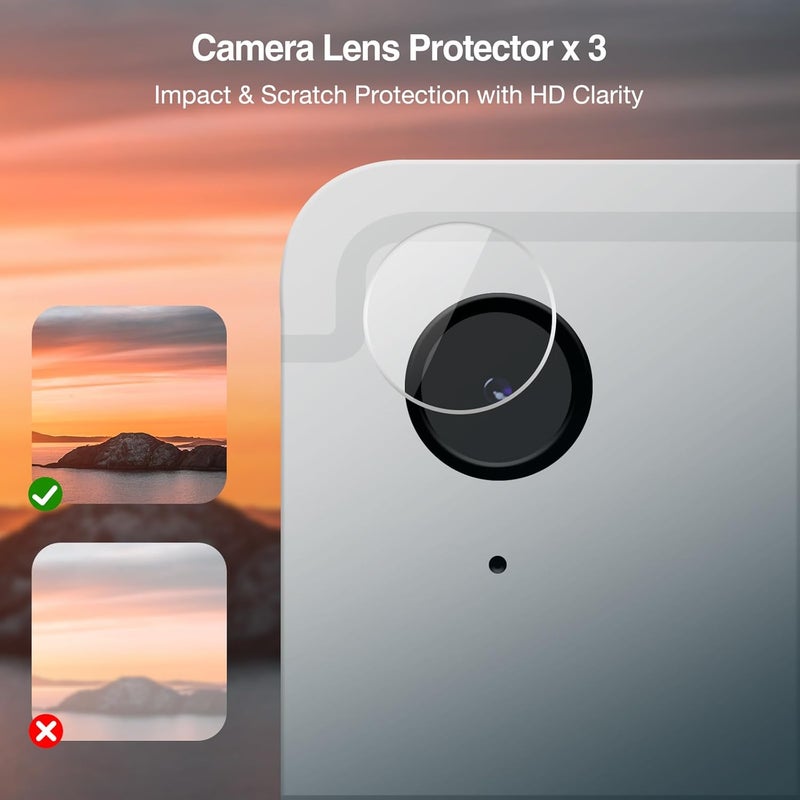 Procases 2 Pack Screen Protectors For Galaxy Tab S9 Fe 5G/Wifi 10.9" 2023 + 3 Pack Camera Lens Protectors, Tempered Glass Film Guard For Galaxy Tablet Sm-X510 X516 X518-2 Pack - Image 2