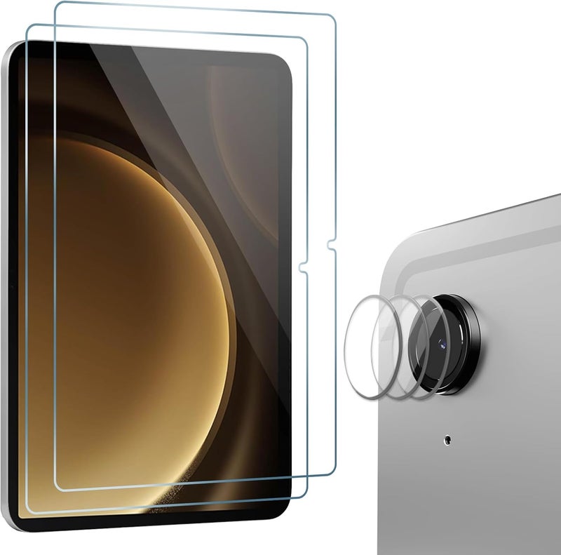 Procases 2 Pack Screen Protectors For Galaxy Tab S9 Fe 5G/Wifi 10.9" 2023 + 3 Pack Camera Lens Protectors, Tempered Glass Film Guard For Galaxy Tablet Sm-X510 X516 X518-2 Pack - Image 1