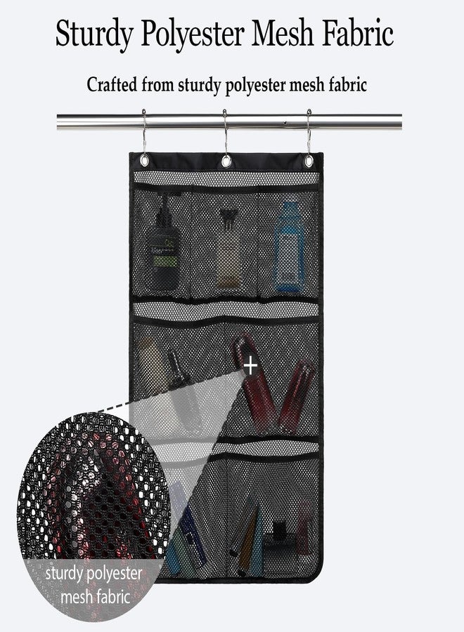 GYEUKHAM Hanging Mesh Shower Caddy for Bathroom - Quick Drying Portable Shower Organizer with Multiple Pockets for Soap,Shampoo and Cruise Ship Essentials - Space-Saving Bathroom Storage,Black - Image 3