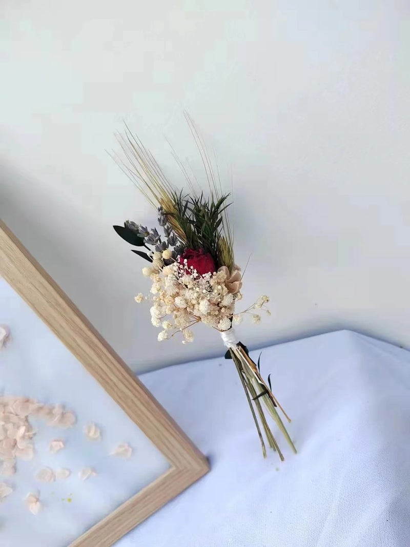 Bluejw H05182 Boho Wedding Decor: Natural Dried Palm Leaves, Bunny Tail Grass, Pampas Grass Floral Bouquet - Dried Plants for Home & Events - Image 1