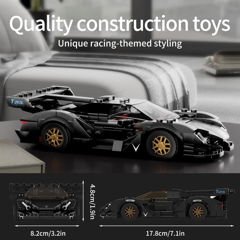 mould king 27061 Technik Speed Champion Car Building Blocks Egg Sports Car Clamping Building Blocks Racing Car Construction Toy with Acrylic Display Case Model Cars for Collecting (325 Pieces) - Image 2