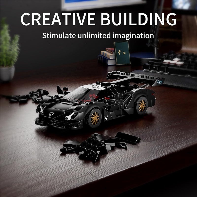 mould king 27061 Technik Speed Champion Car Building Blocks Egg Sports Car Clamping Building Blocks Racing Car Construction Toy with Acrylic Display Case Model Cars for Collecting (325 Pieces) - Image 5