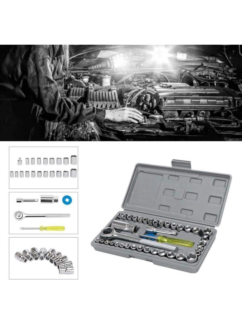 Ekdant Ekdant 40 pcs Multi purpose Combination Socket Wrench Set with 14 Ratchet Handle  - Image 5
