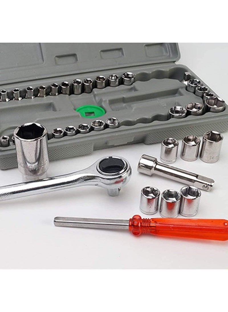 Ekdant Ekdant 40 pcs Multi purpose Combination Socket Wrench Set with 14 Ratchet Handle  - Image 3