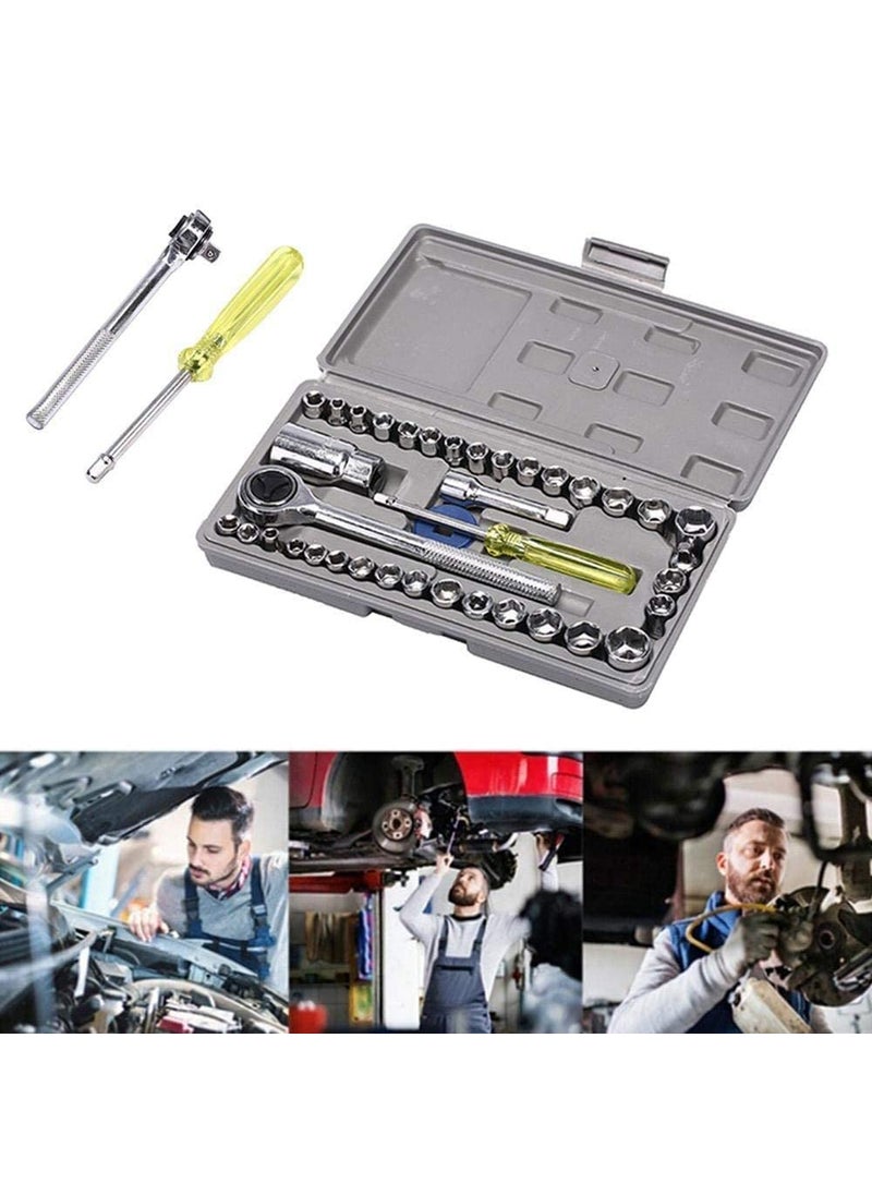 Ekdant Ekdant 40 pcs Multi purpose Combination Socket Wrench Set with 14 Ratchet Handle  - Image 2