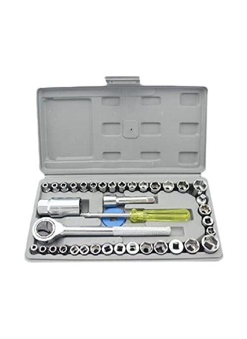Ekdant Ekdant 40 pcs Multi purpose Combination Socket Wrench Set with 14 Ratchet Handle  - Image 1