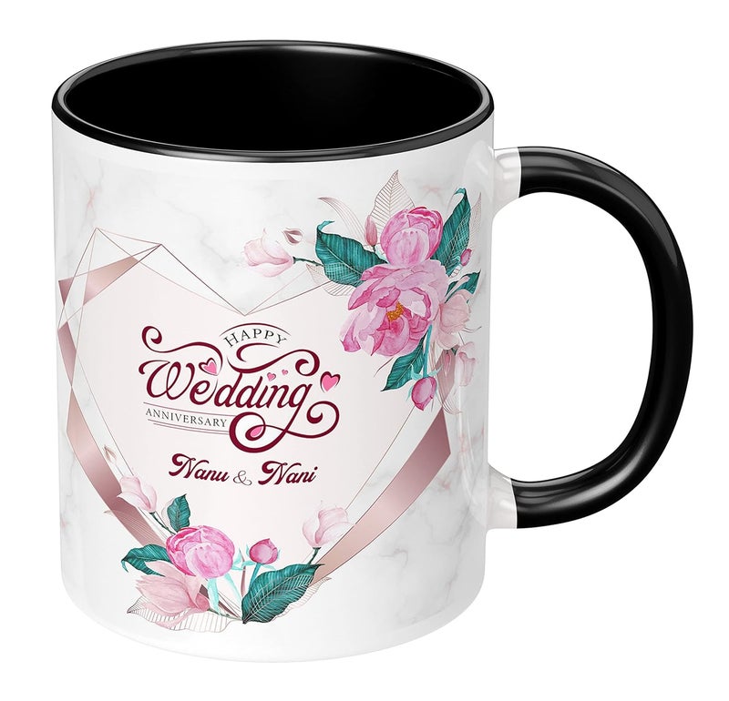NH10 DESIGNS NH10 DESIGNS Happy Wedding Anniversary Nanu and Nani Printed Mug for Marriage Anniversary Wedding Anniversary Gift for Couples Nana Ji Nani Ji Nanu HAV3TM 15  - Image 2