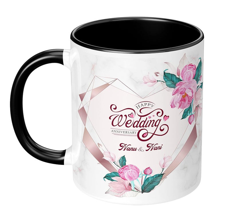 NH10 DESIGNS NH10 DESIGNS Happy Wedding Anniversary Nanu and Nani Printed Mug for Marriage Anniversary Wedding Anniversary Gift for Couples Nana Ji Nani Ji Nanu HAV3TM 15  - Image 4